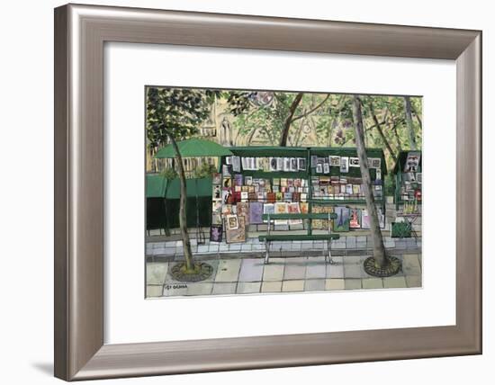 Les Bouquinistes, Paris-Isy Ochoa-Framed Giclee Print