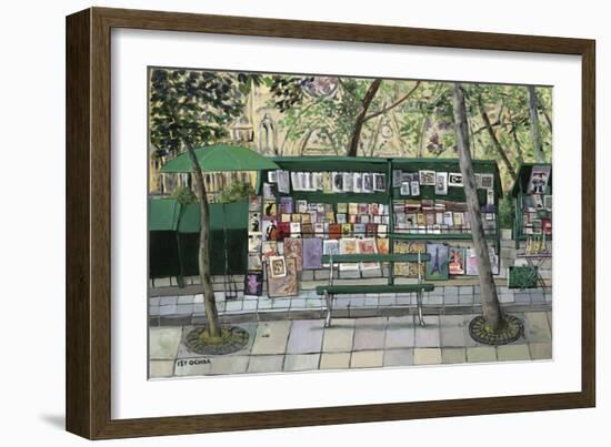 Les Bouquinistes, Paris-Isy Ochoa-Framed Giclee Print