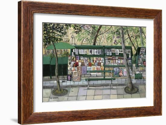 Les Bouquinistes, Paris-Isy Ochoa-Framed Giclee Print