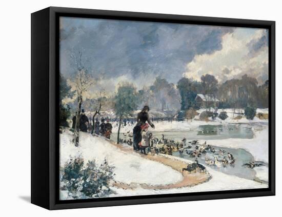 Les canards au bois de Boulogne (jardin d'acclimatation)-Emile Guillier-Framed Premier Image Canvas