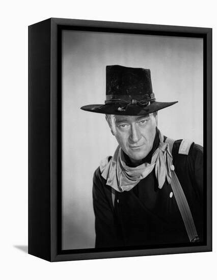 Les Cavaliers THE HORSE SOLDIERS by John Ford with John Wayne, 1959 (b/w photo)-null-Framed Stretched Canvas