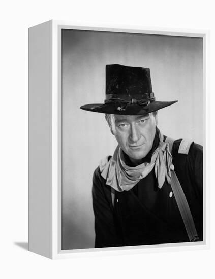 Les Cavaliers THE HORSE SOLDIERS by John Ford with John Wayne, 1959 (b/w photo)-null-Framed Stretched Canvas