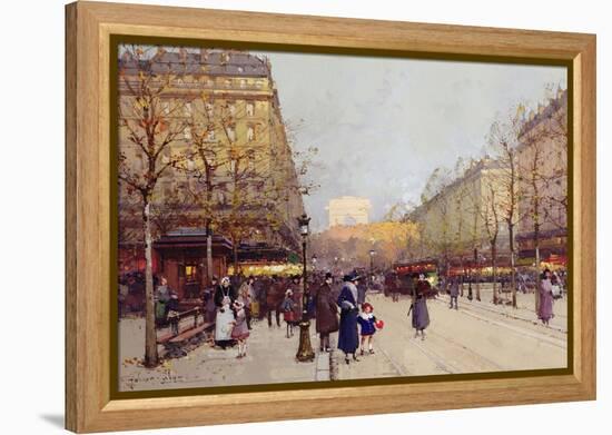 Les Champs Elysees, Paris-Eugene Galien-Laloue-Framed Premier Image Canvas