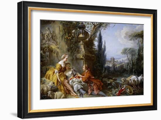 Les Charmes De La Vie Champêtre (Delights of Country Lif)-François Boucher-Framed Giclee Print