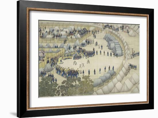 Les chasses de Moulan : le campement-Giuseppe Castiglione-Framed Giclee Print