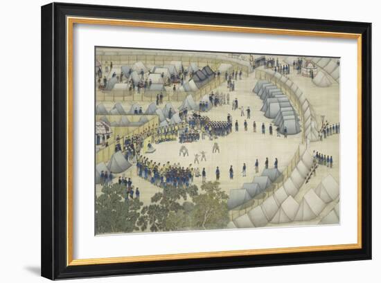 Les chasses de Moulan : le campement-Giuseppe Castiglione-Framed Giclee Print