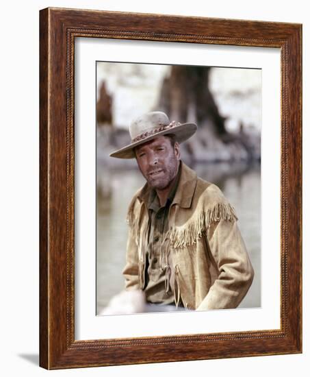 Les chasseurs by scalps ( The Scalphunters ) by Sydney Pollack with Burt Lancaster, 1968 (photo)-null-Framed Photo