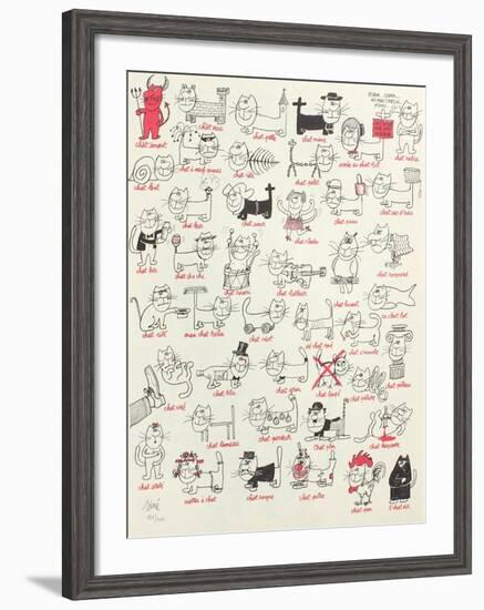 Les chats-Siné-Framed Limited Edition