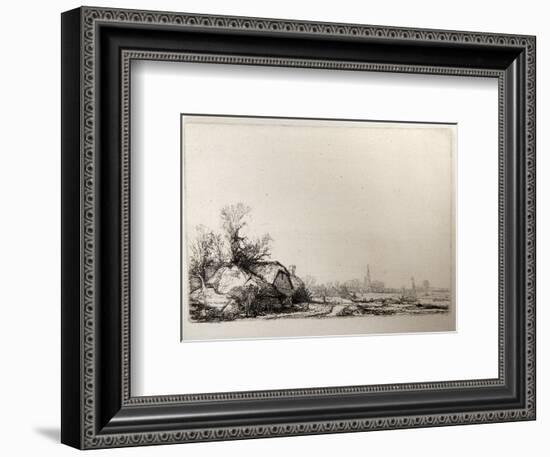 Les Chaumieres Pres du Canal (B228)-Amand Durand-Framed Collectable Print