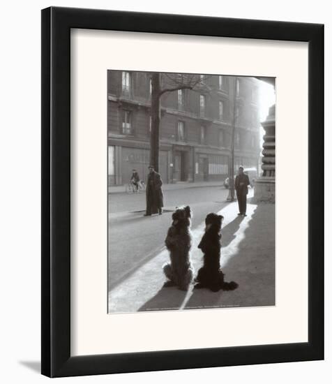 Les Chiens de la Chapelle-Robert Doisneau-Framed Art Print