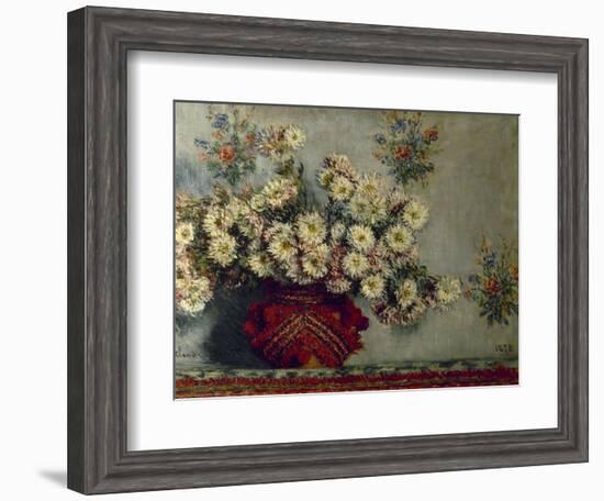 Les Chrysanthèmes-Claude Monet-Framed Giclee Print