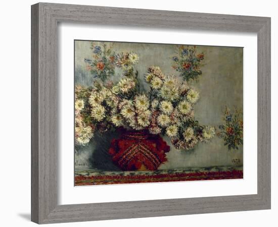 Les Chrysanthèmes-Claude Monet-Framed Giclee Print