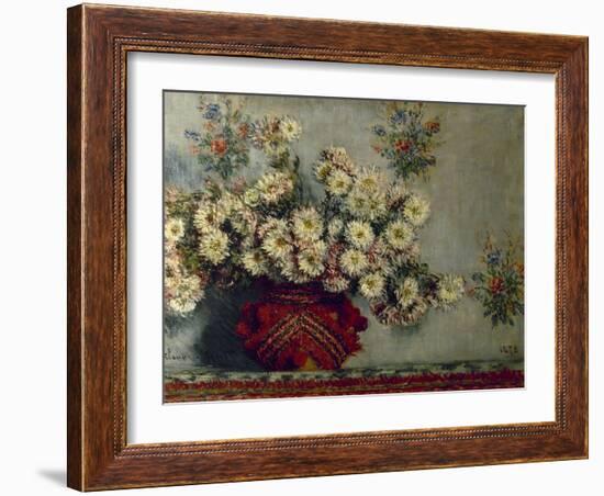 Les Chrysanthèmes-Claude Monet-Framed Giclee Print