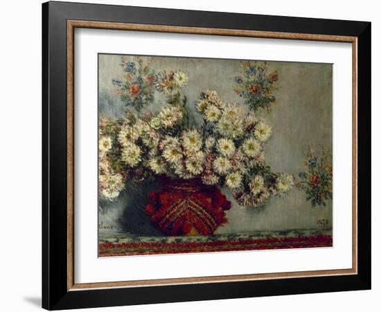 Les Chrysanthèmes-Claude Monet-Framed Giclee Print