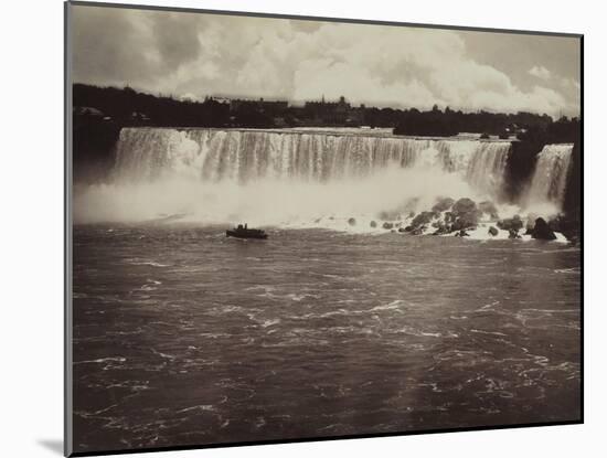 Les chutes du Niagara, au fond vue de la ville-George Barker-Mounted Giclee Print