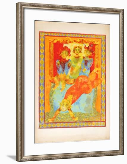 Les clowns II-Sakti Burman-Framed Premium Edition