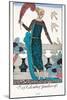 Les Colombes Familieres - Jade - Evening Gown de Chez Jenny 1920-Georges Barbier-Mounted Giclee Print