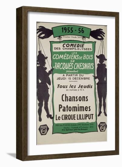 "Les comédiens de bois de Jacques Chesnais"-null-Framed Giclee Print