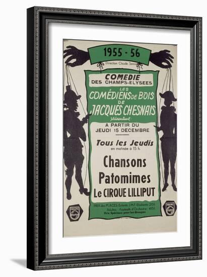 "Les comédiens de bois de Jacques Chesnais"-null-Framed Giclee Print