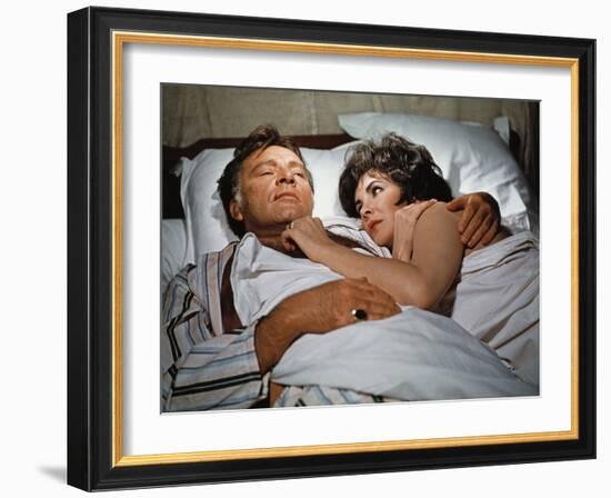 Les Comediens THE COMEDIANS by PeterGlenville with Elizabeth Taylor and Richard Burton, 1967 (photo-null-Framed Photo