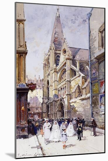 Les Communiantes a Paris-Eugene Galien-Laloue-Mounted Giclee Print