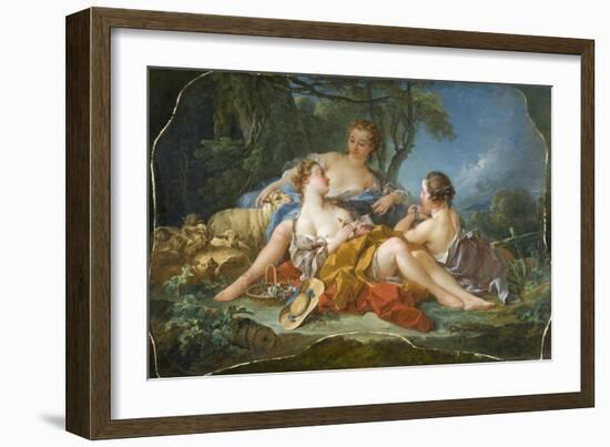 Les Confidences Pastorales, c.1745-Francois Boucher-Framed Giclee Print