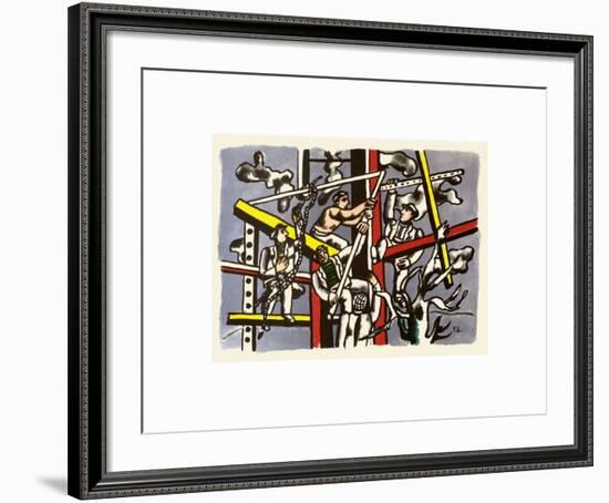 Les constructeurs-Fernand Leger-Framed Art Print