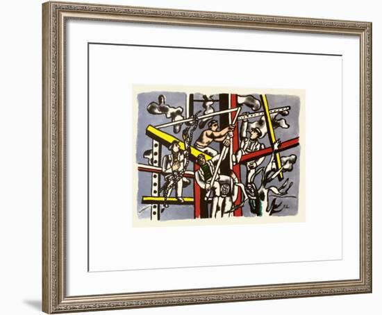 Les constructeurs-Fernand Leger-Framed Art Print