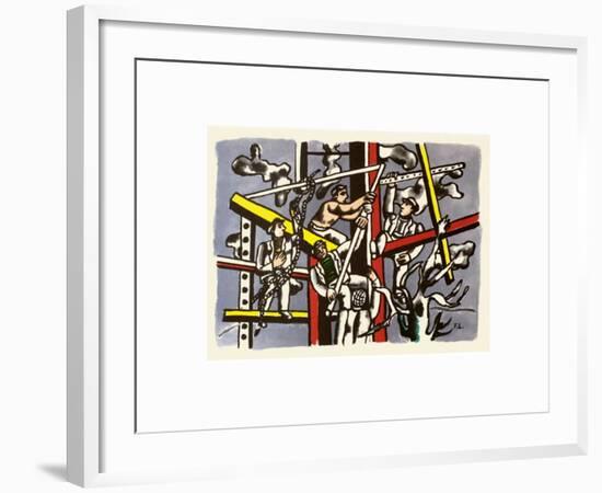 Les constructeurs-Fernand Leger-Framed Art Print