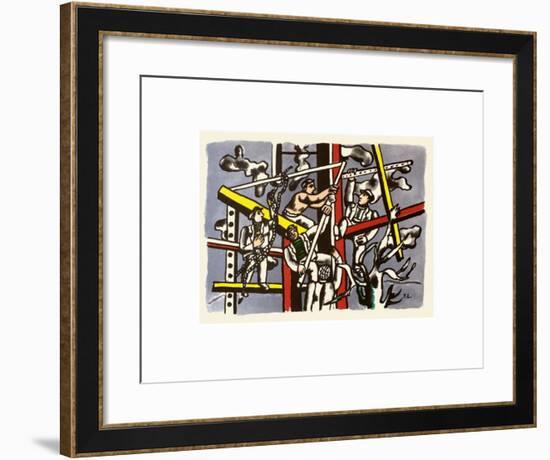 Les constructeurs-Fernand Leger-Framed Art Print