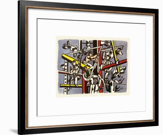 Les constructeurs-Fernand Leger-Framed Art Print