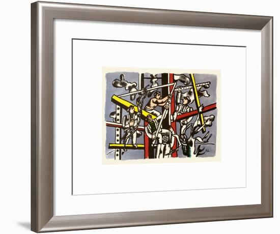 Les constructeurs-Fernand Leger-Framed Art Print