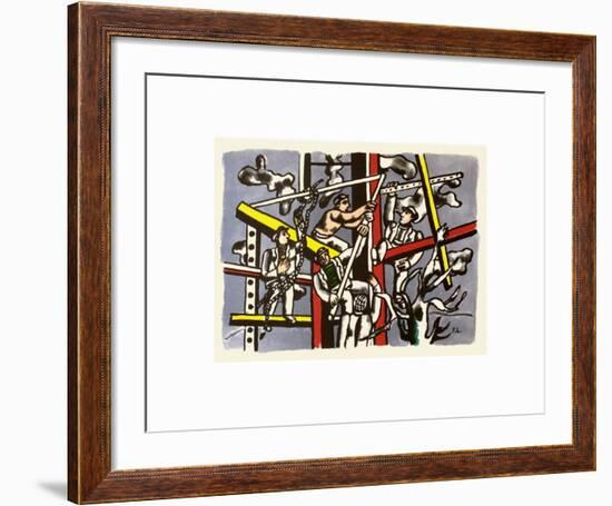 Les constructeurs-Fernand Leger-Framed Art Print