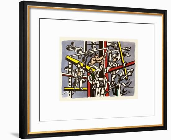 Les constructeurs-Fernand Leger-Framed Art Print