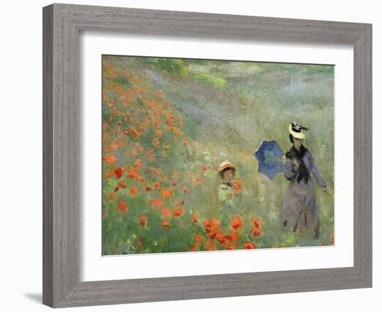 Les Coquelicots, Environs D'Argenteuil, Poppies Near Argenteuil, 1873, Detail-Claude Monet-Framed Giclee Print