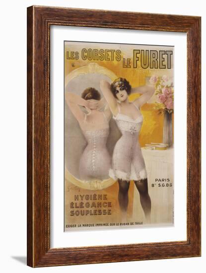 Les Corsets Le Furet Poster-Gaston Noury-Framed Giclee Print