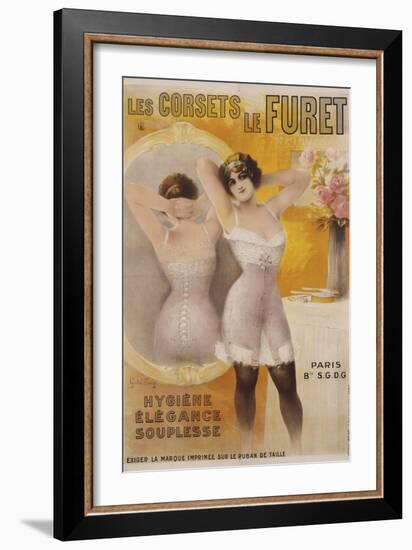 Les Corsets Le Furet Poster-Gaston Noury-Framed Giclee Print