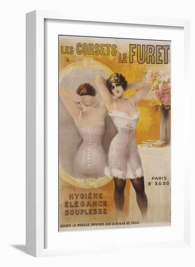 Les Corsets Le Furet Poster-Gaston Noury-Framed Giclee Print
