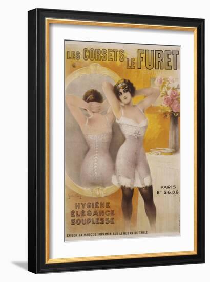 Les Corsets Le Furet Poster-Gaston Noury-Framed Giclee Print