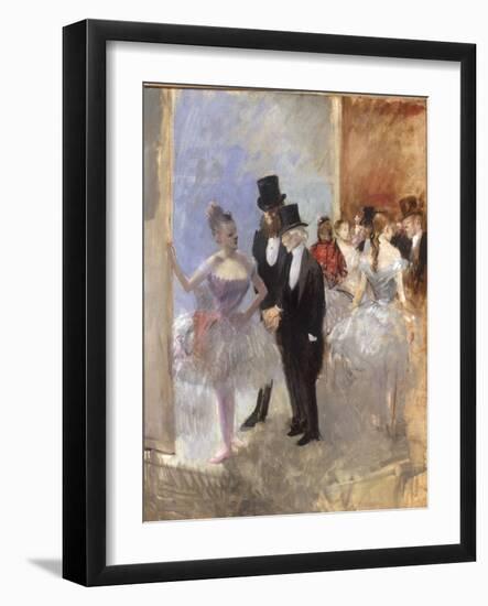 Les Coulisses de l'Opera, c.1887-90-Jean Louis Forain-Framed Giclee Print