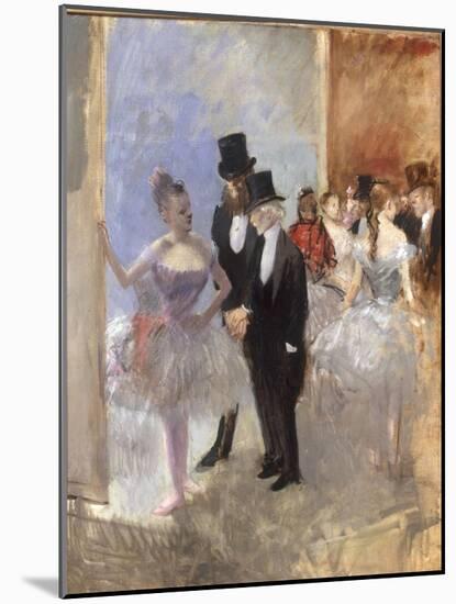 Les Coulisses de l'Opera, c.1887-90-Jean Louis Forain-Mounted Giclee Print