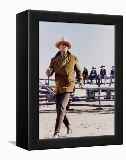 Les Cow Boys by MarkRydell with John Wayne, 1972 (photo)-null-Framed Stretched Canvas