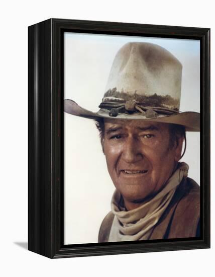 Les Cow Boys by MarkRydell with John Wayne, 1972 (photo)-null-Framed Stretched Canvas