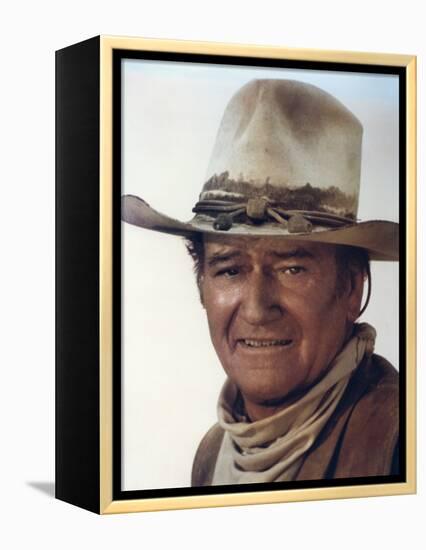Les Cow Boys by MarkRydell with John Wayne, 1972 (photo)-null-Framed Stretched Canvas