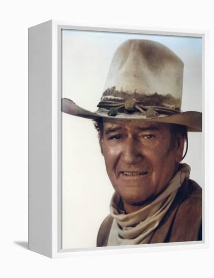 Les Cow Boys by MarkRydell with John Wayne, 1972 (photo)-null-Framed Stretched Canvas