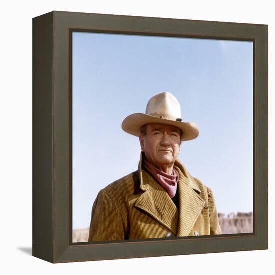 Les Cow Boys by MarkRydell with John Wayne, 1972 (photo)-null-Framed Stretched Canvas