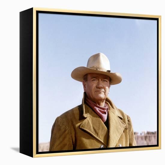 Les Cow Boys by MarkRydell with John Wayne, 1972 (photo)-null-Framed Stretched Canvas