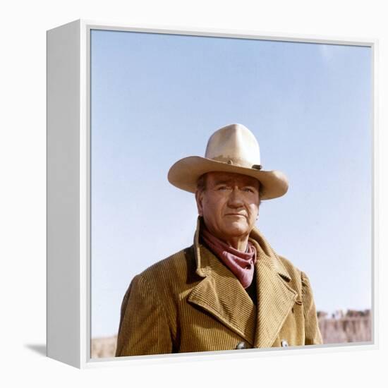 Les Cow Boys by MarkRydell with John Wayne, 1972 (photo)-null-Framed Stretched Canvas