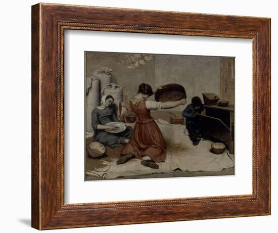 Les Cribleuses de blé-Gustave Courbet-Framed Giclee Print