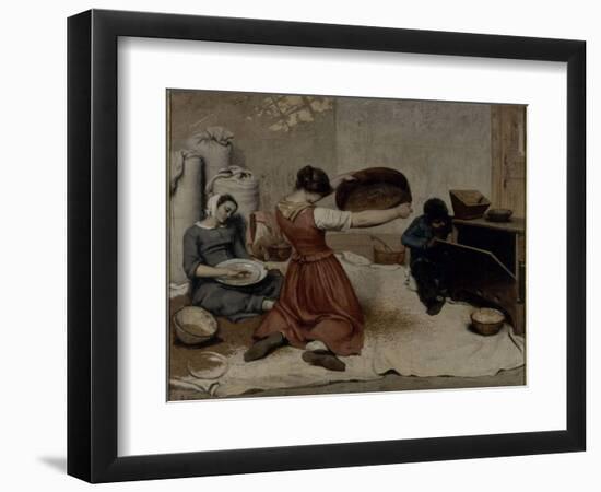 Les Cribleuses de blé-Gustave Courbet-Framed Giclee Print